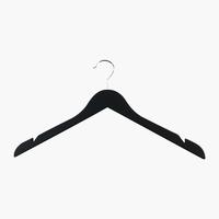 Rubber Coated Black Plastic Hanger for Clothes Store