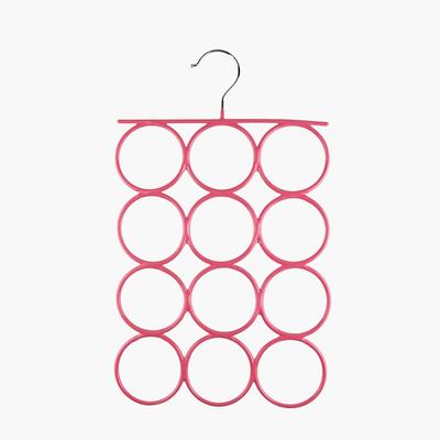 Red Ring PVC Coated Metal Hanger for Towel Scarves