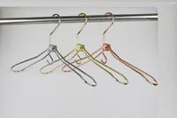 Foldable travel metal hanger copper and gold for the clothes