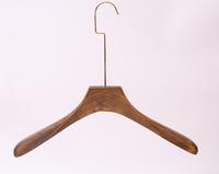 Long chrome hook Customized clothes wooden hanger for shop