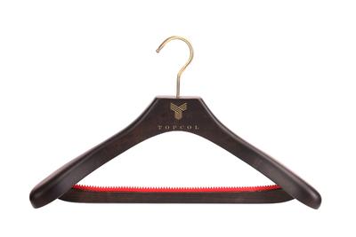 Luxury Wood Hanger for Garment with Customized logo dack brown