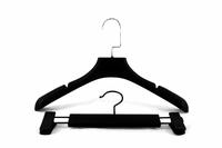 High quality ABS Black garment hanger with notch and matt  paint