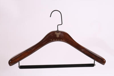 Deluxe Wood Clothes Hanger with bar and Custom Logo