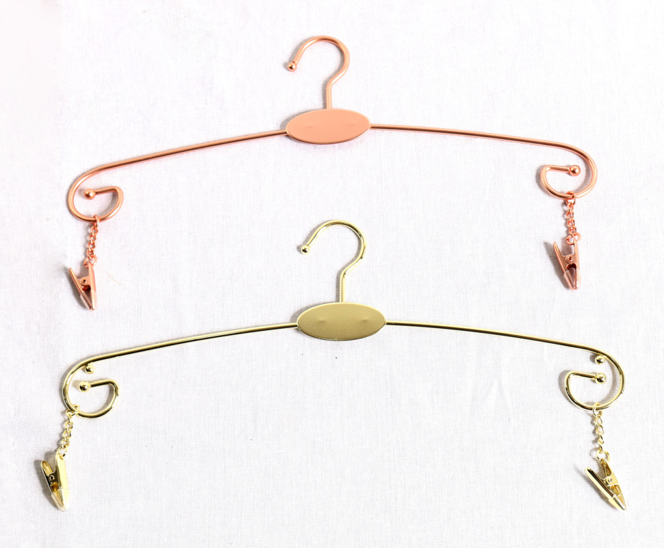 Customized colors stainless steel metal cloth hanger gold or copper