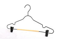 Powder painting metal hanger with clips Black color
