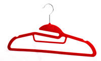 Non-Slip Red Velvet Suit Hangers Space Saving Velvet Hangers