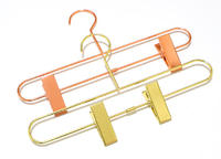 shiny copper metal gold pant hanger with clips